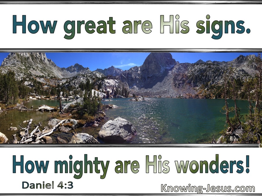 Daniel 4:3 How Great Are His Signs (white)